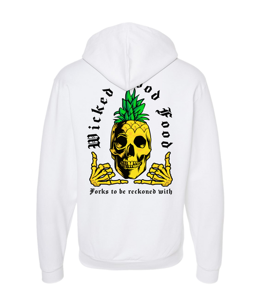 The Wicked Kitchen - Forks to be Reckoned With - White Zip Up Hoodie