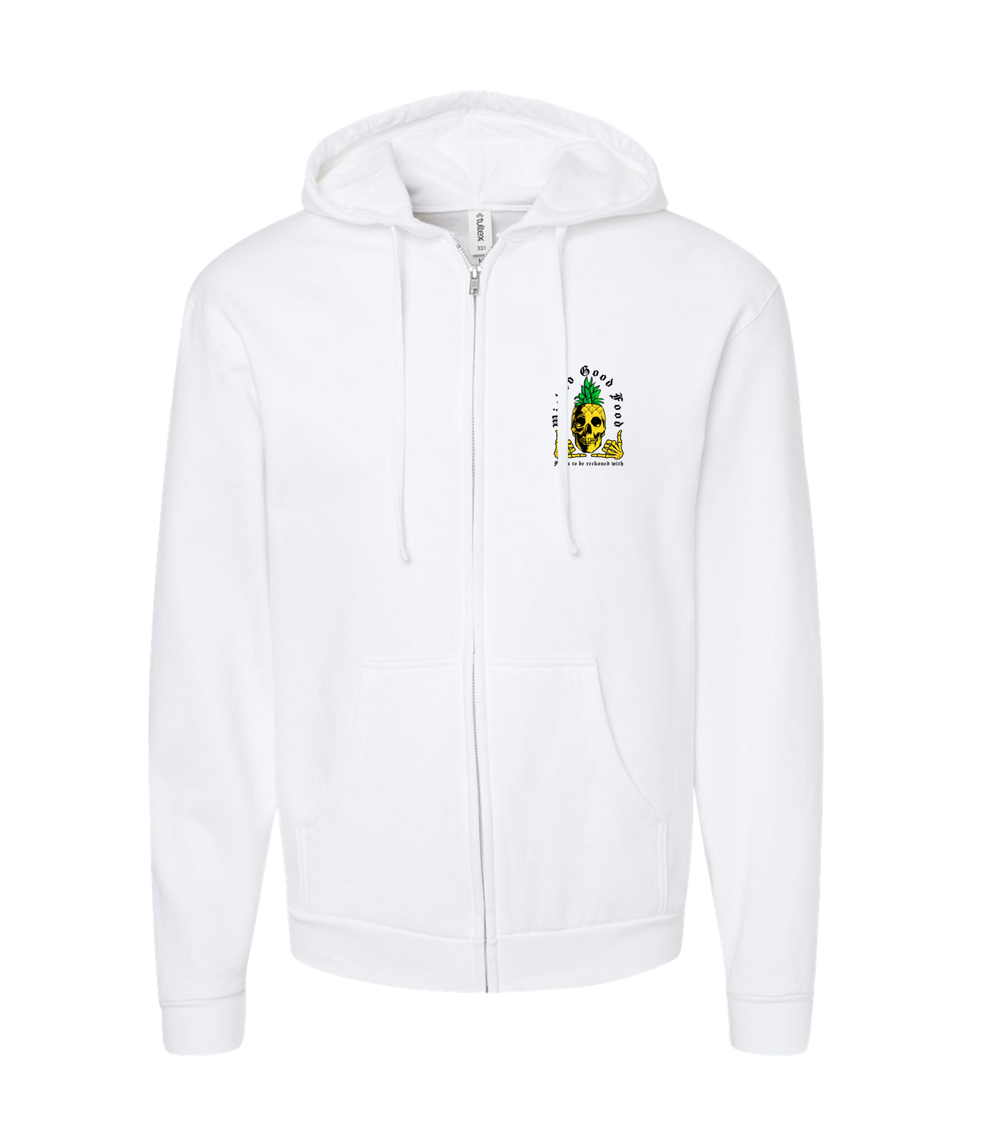 The Wicked Kitchen - Forks to be Reckoned With - White Zip Up Hoodie