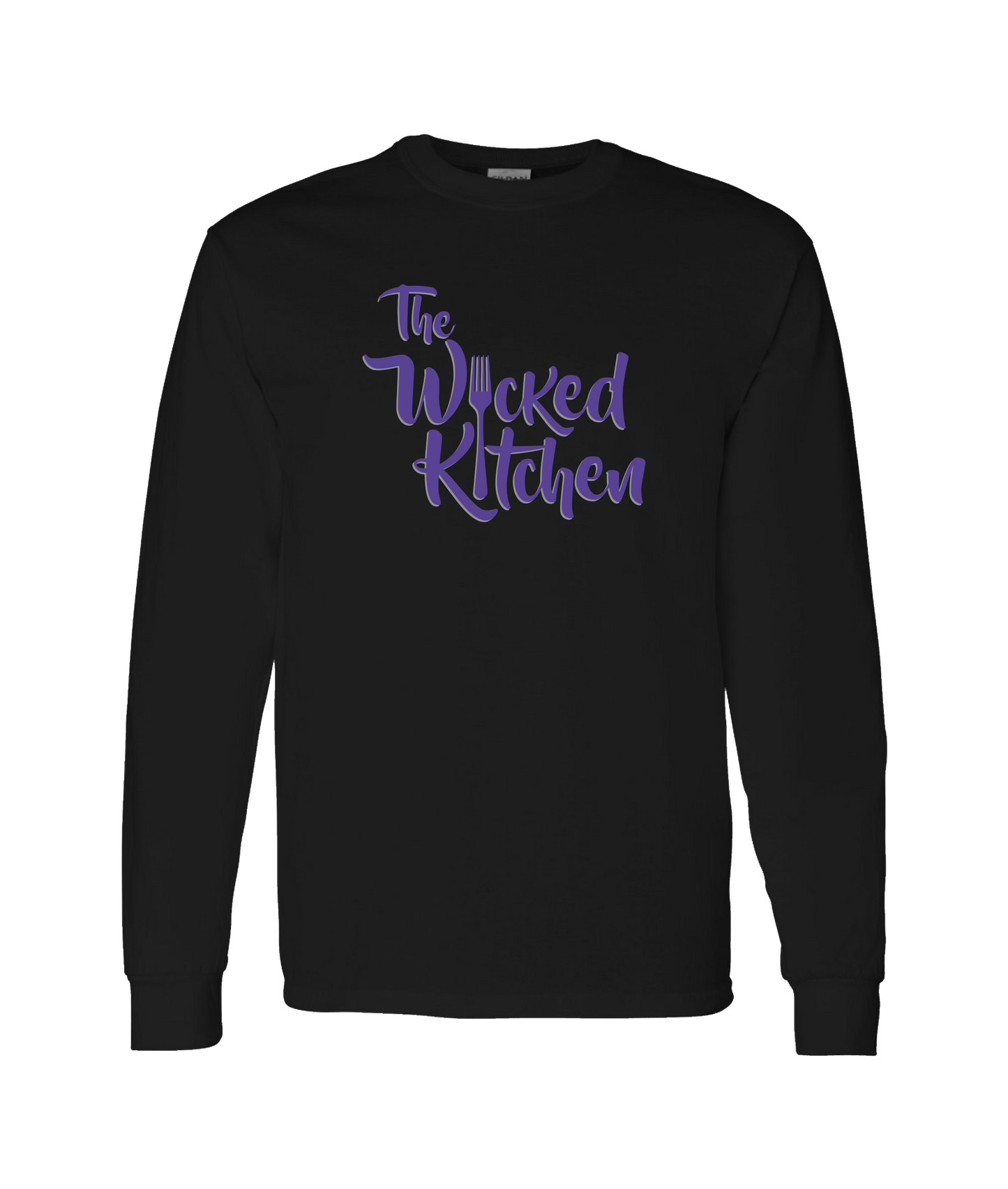 The Wicked Kitchen - 2 Sided Forks - Black Long Sleeve T