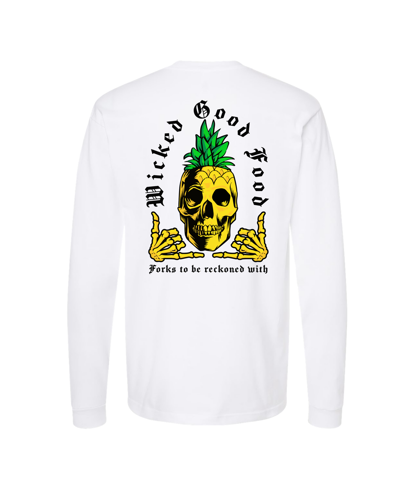 The Wicked Kitchen - 2 Sided Forks - White Long Sleeve T