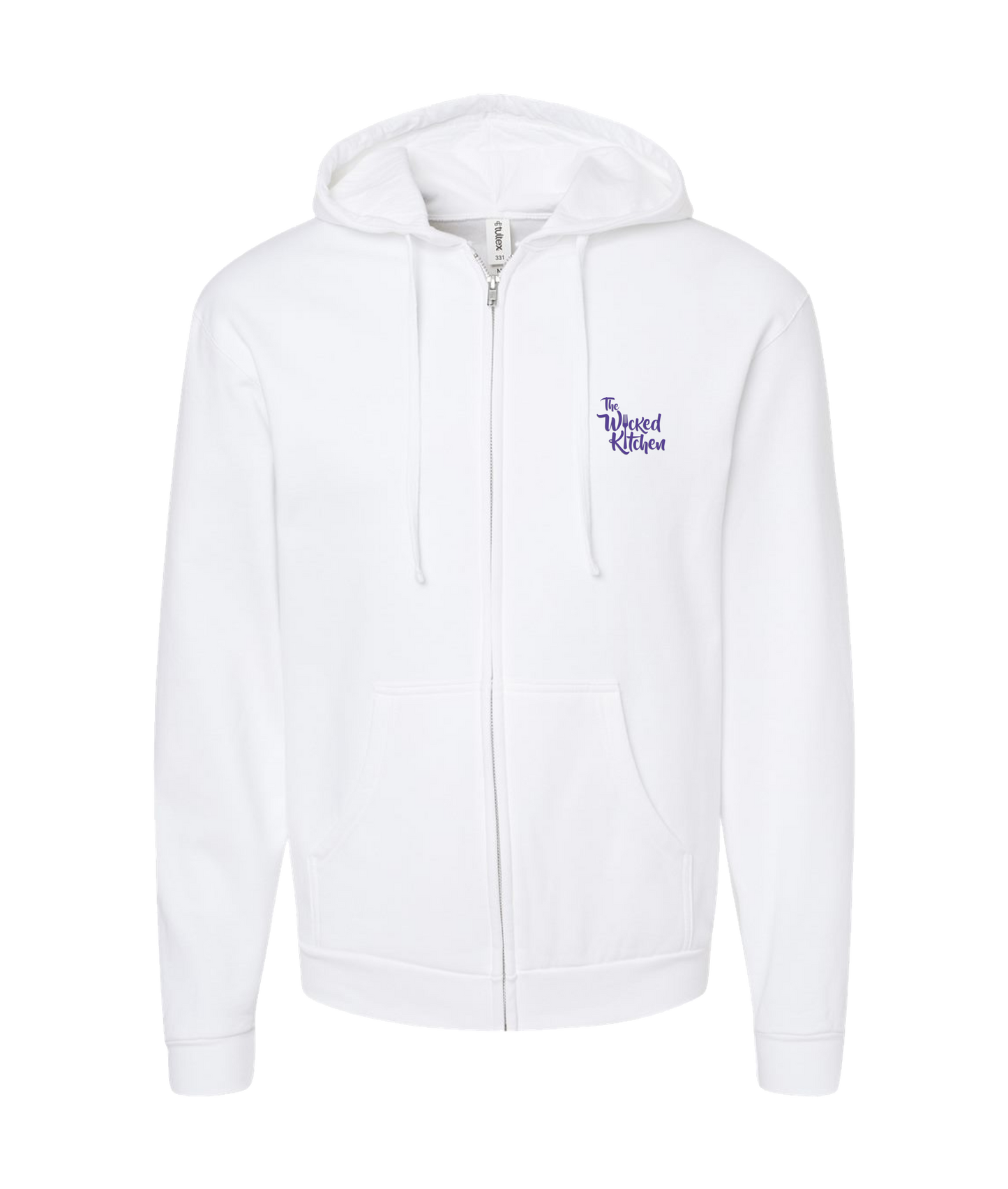 The Wicked Kitchen - 2 Sided Forks - White Zip Up Hoodie