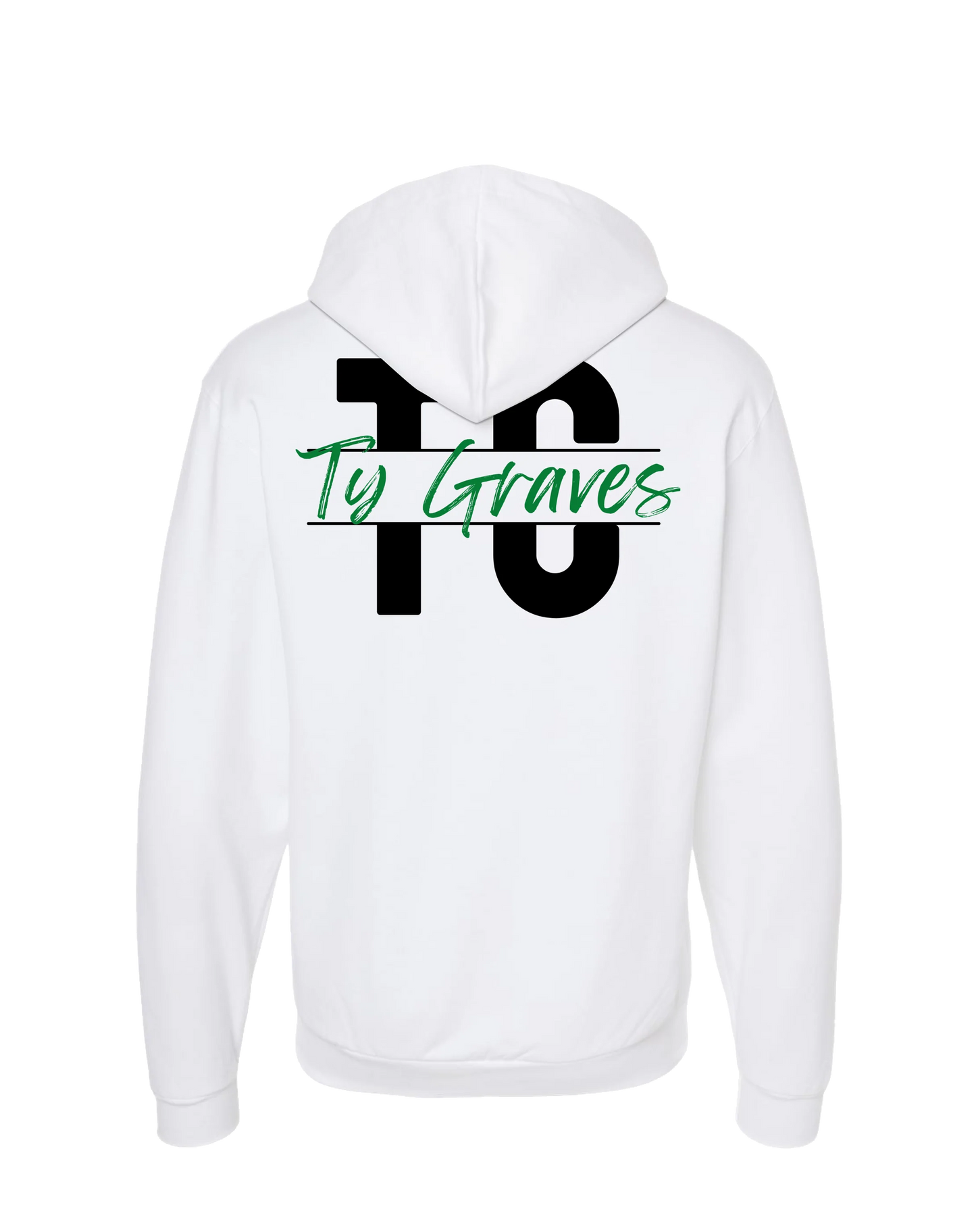 Ty Graves - Logo - White Zip Up Hoodie
