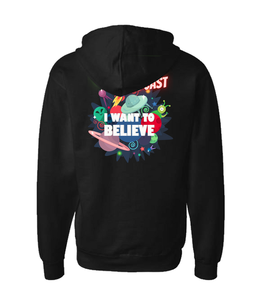 UFO...No! Podcast - I Want To Believe - Black Zip Up Hoodie
