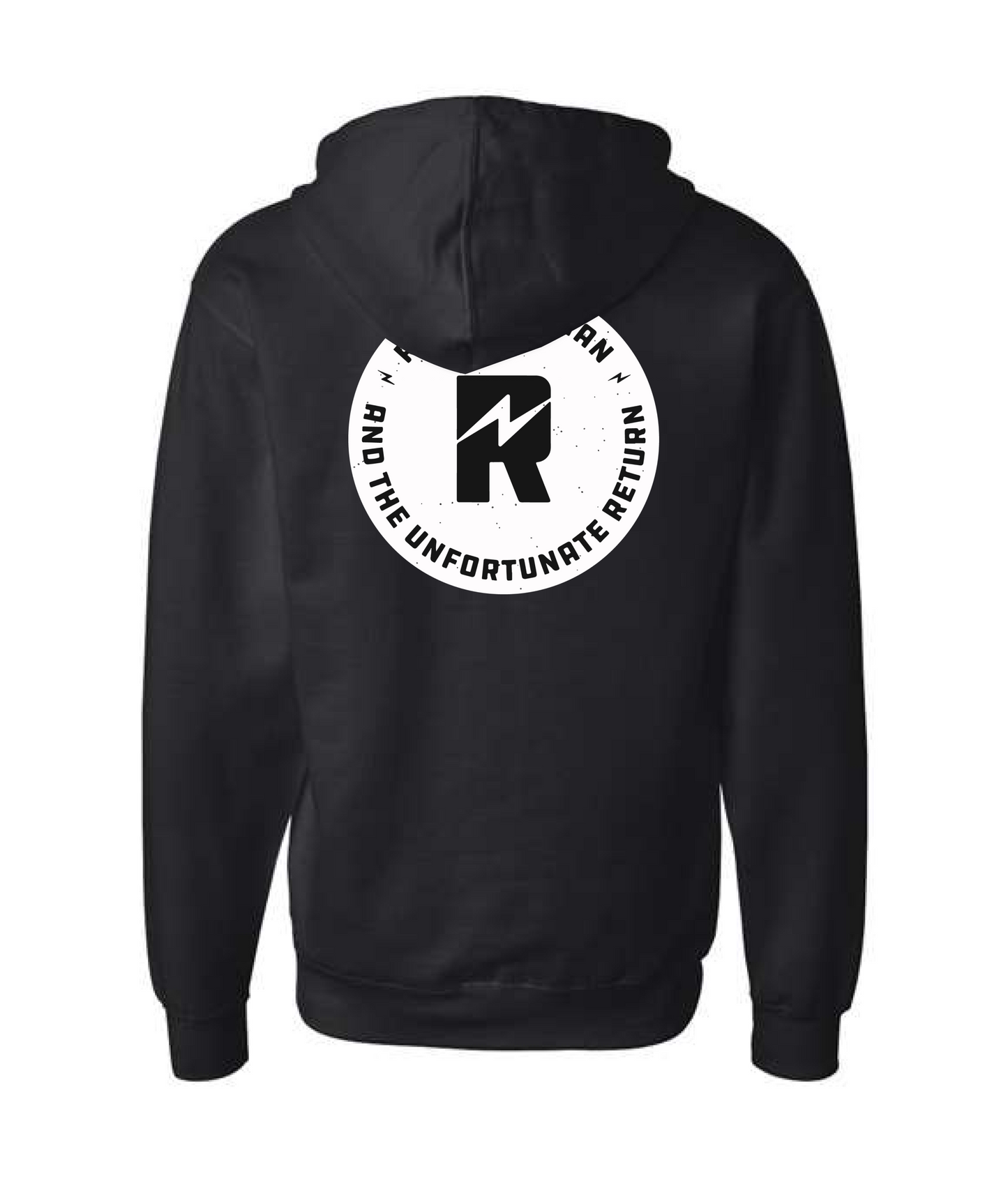 Unfortunate - White Logo - Black Zip Hoodie