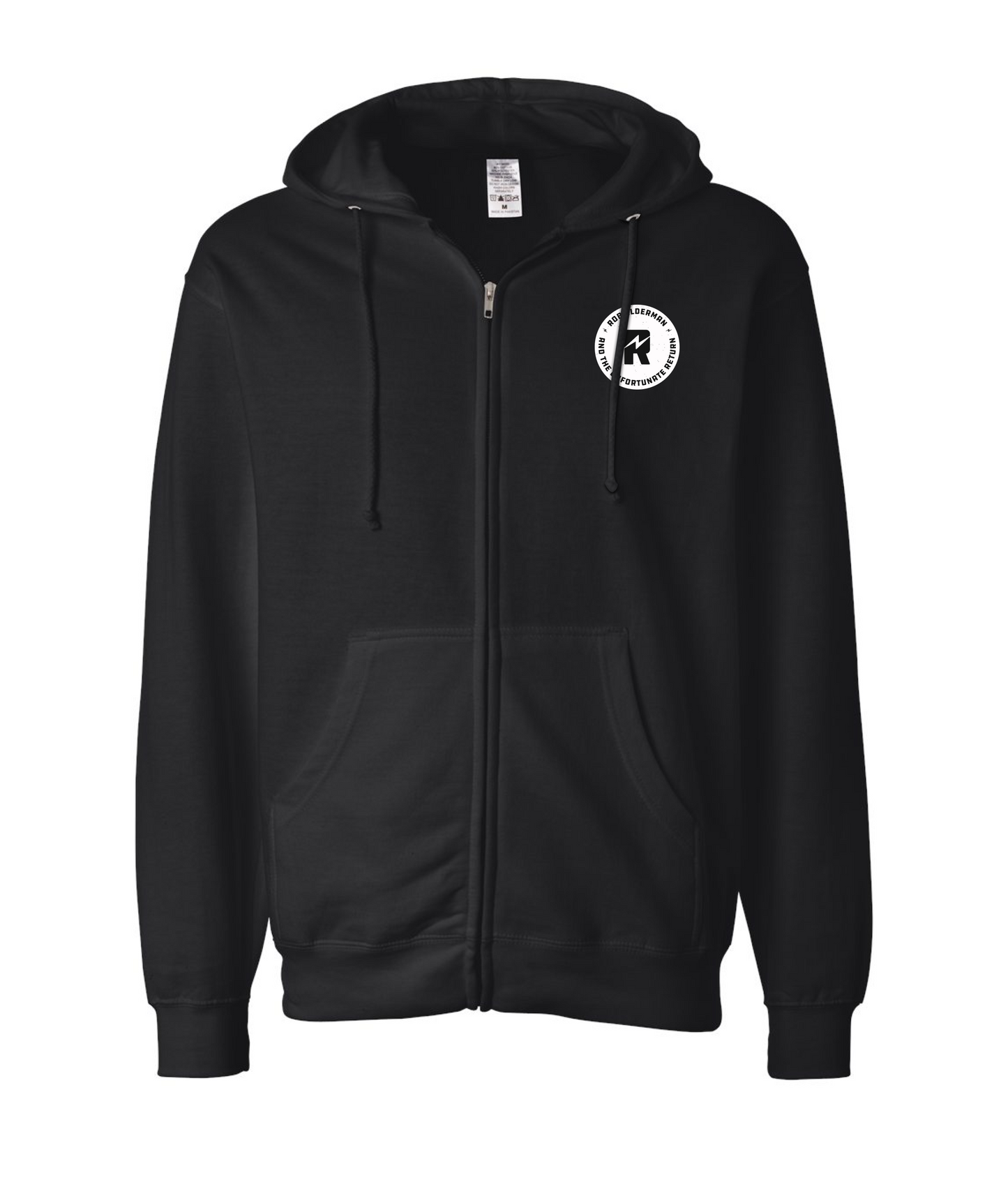 Unfortunate - White Logo - Black Zip Hoodie