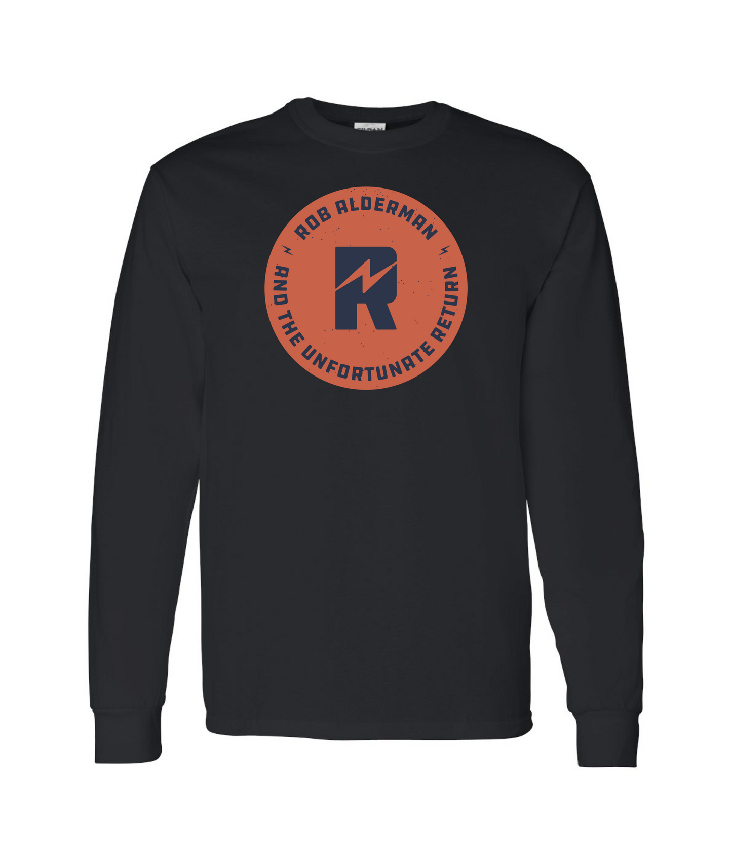 Unfortunate - Orange Logo - Black Long Sleeve T