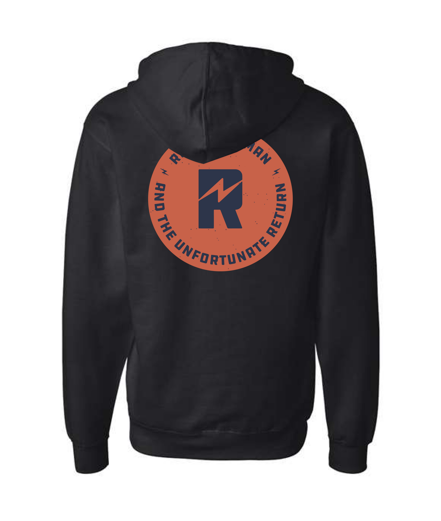 Unfortunate - Orange Logo - Black Zip Hoodie