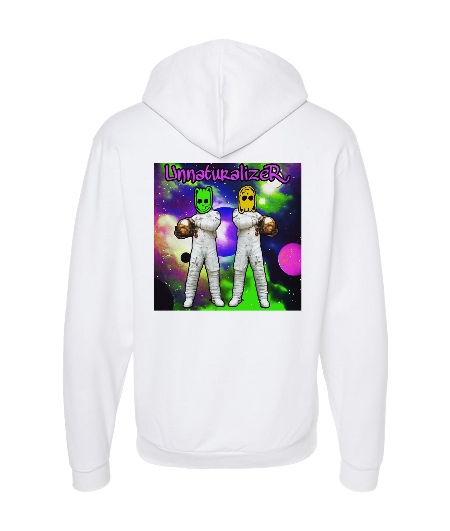 UnnaturalizeR - SPACE ALIENS - White Zip Up Hoodie