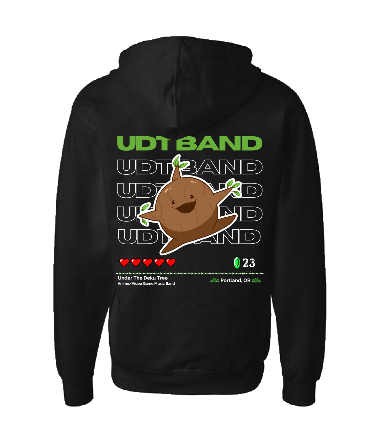 Under The Deku Tree - DESIGN 1 - Black Zip Up Hoodie