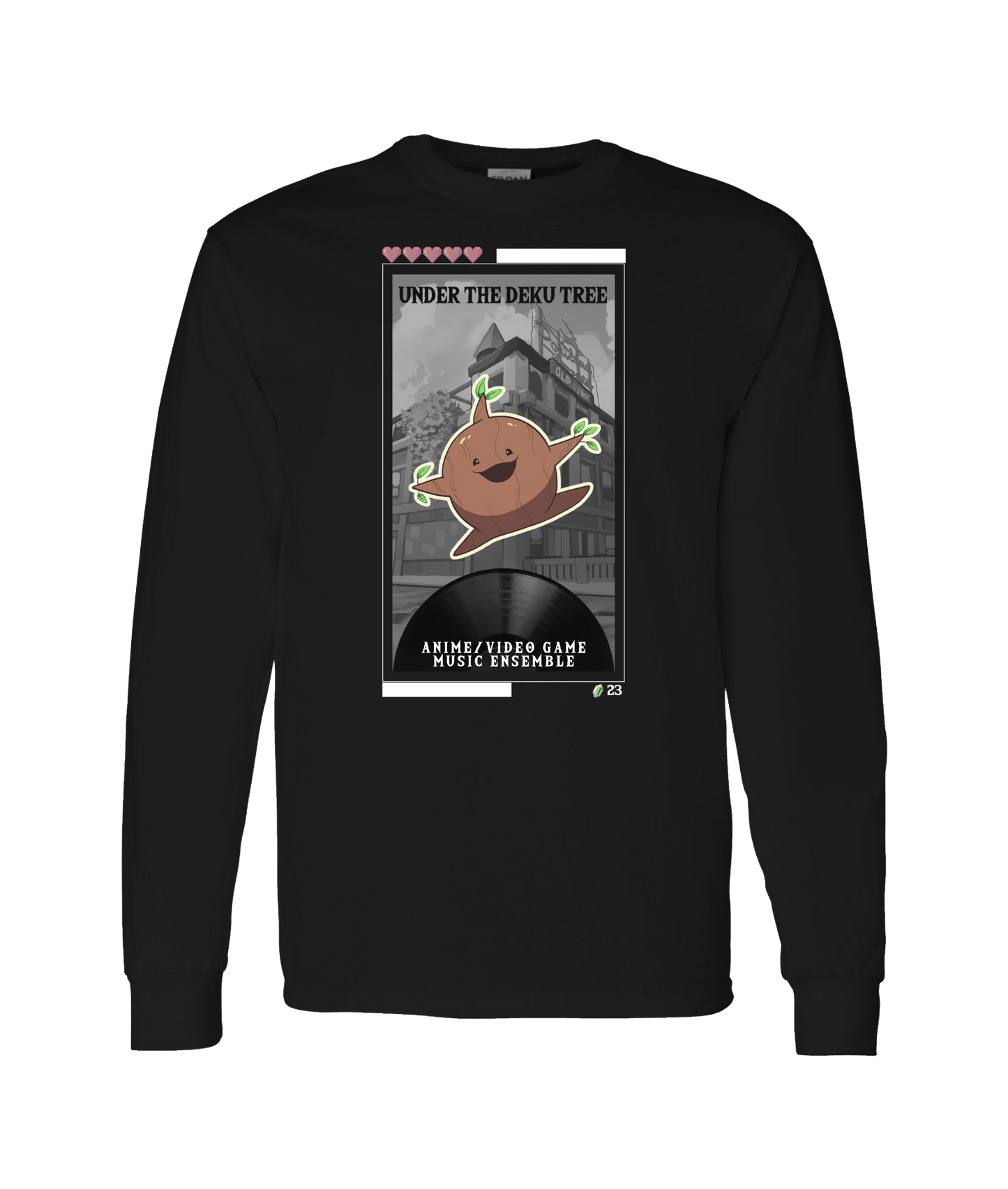 Under The Deku Tree - DESIGN 2 - Black Long Sleeve T