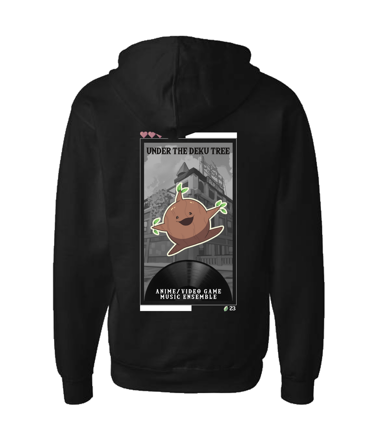 Under The Deku Tree - DESIGN 2 - Black Zip Up Hoodie
