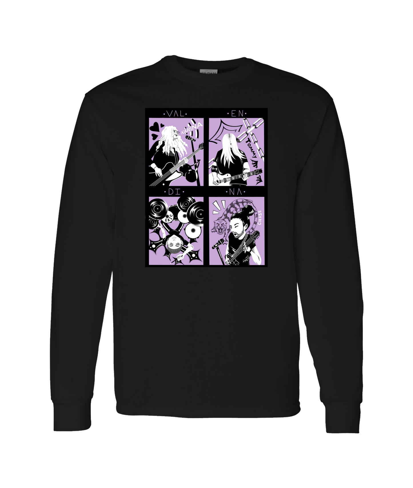 Valendina - THE BAND - Black Long Sleeve T