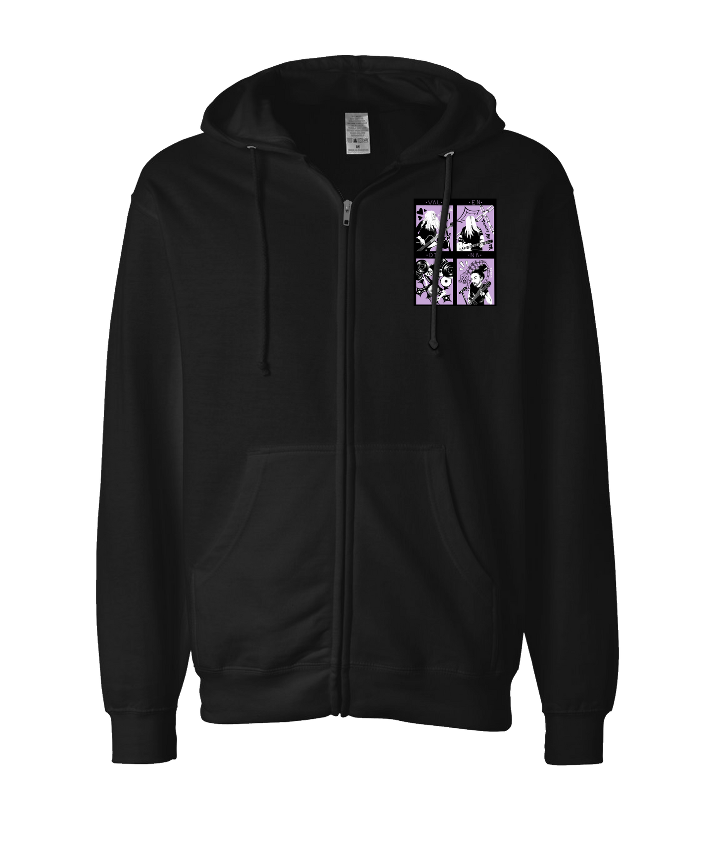 Valendina - THE BAND - Black Zip Up Hoodie