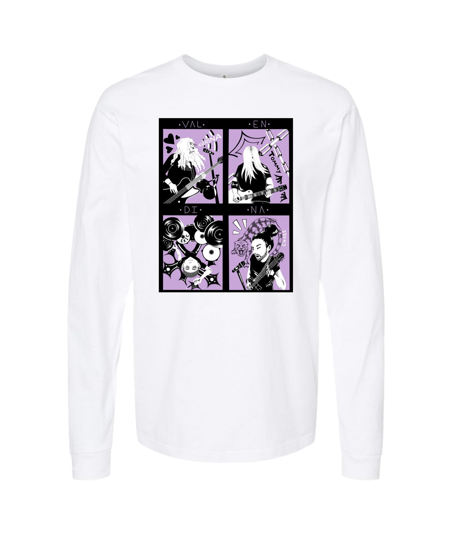 Valendina - THE BAND - White Long Sleeve T