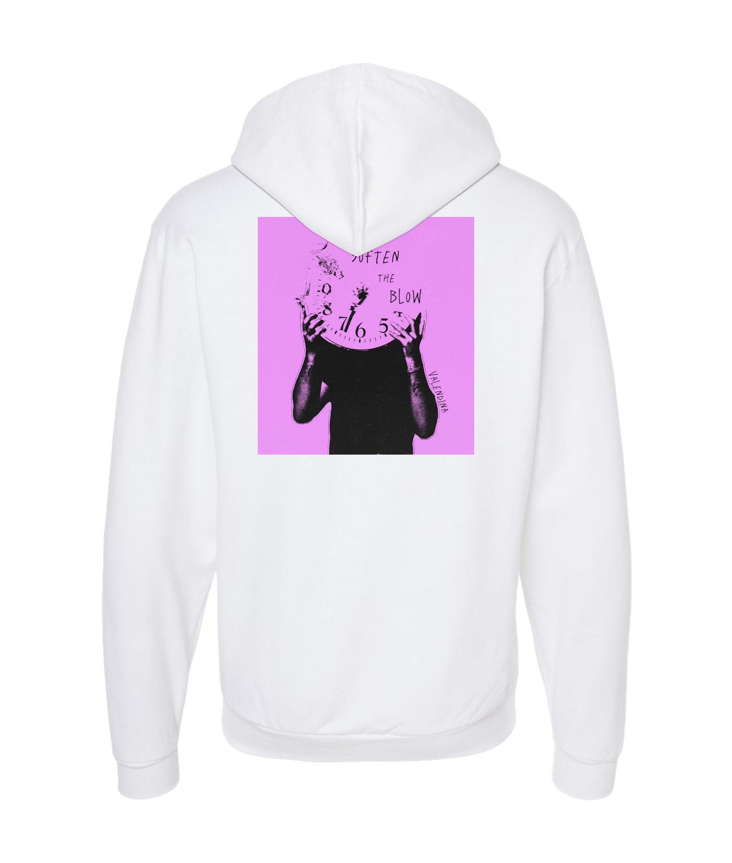 Valendina - SOFTEN THE BLOW - White Zip Up Hoodie