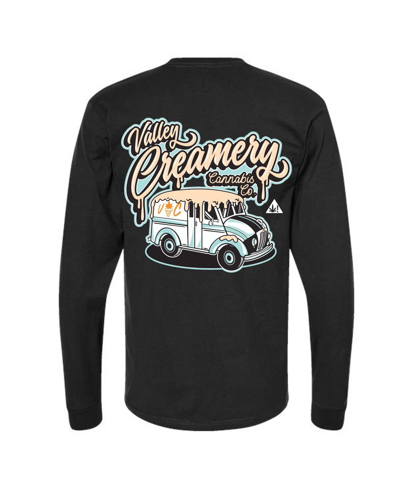 V-VCCCTOP - CREAMERY TRUCK - BLUE - Black Long Sleeve T
