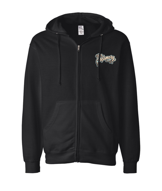 V-VCCCTOP - CREAMERY TRUCK - BLUE - Black Zip Up Hoodie