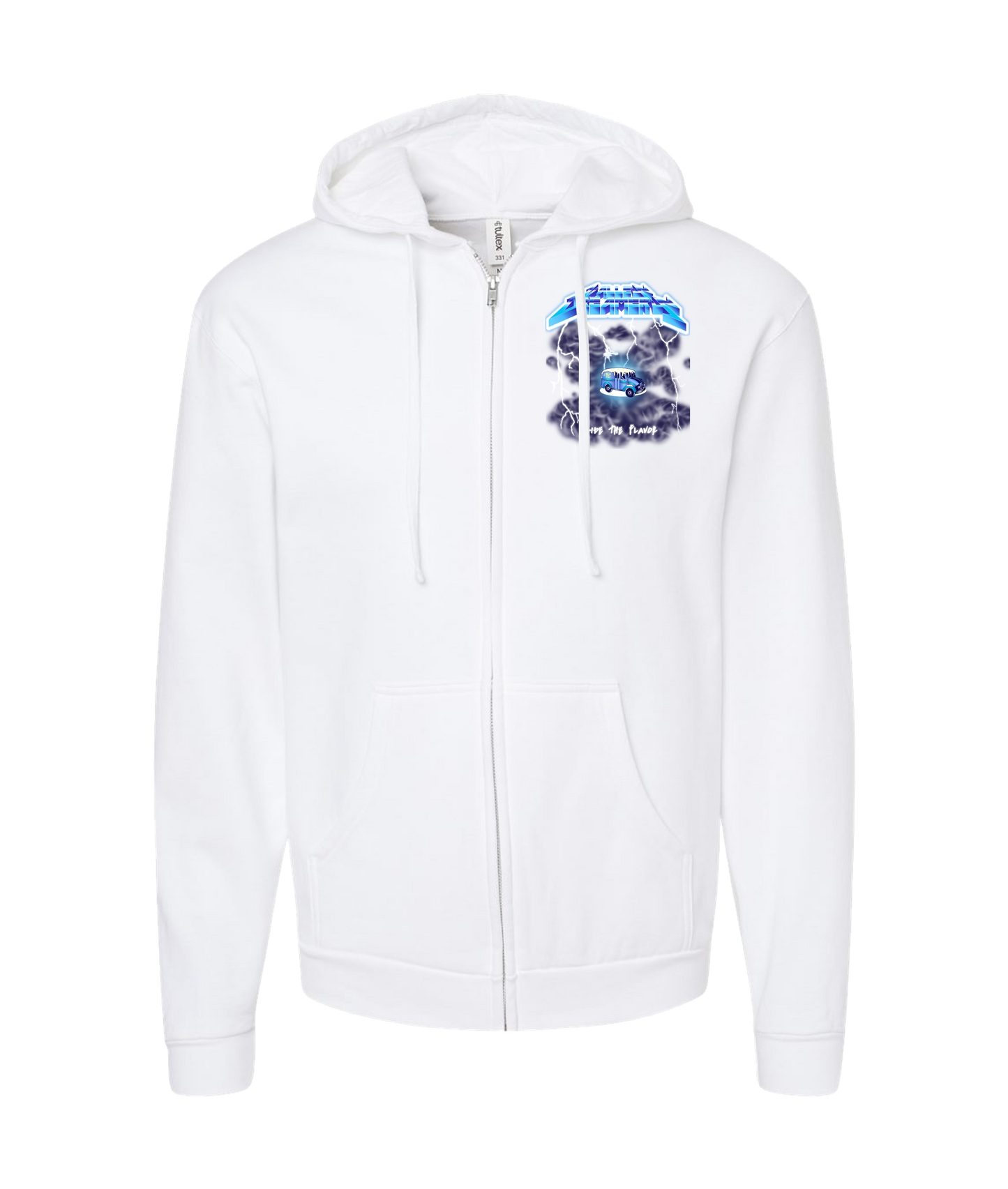 Valley Creamery Cannabis Co. - Enter Milkman - White Zip Up Hoodie