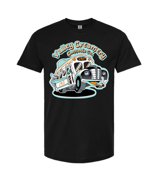 Valley Creamery Cannabis Co. - Smoked Out Bus - Black T-Shirt