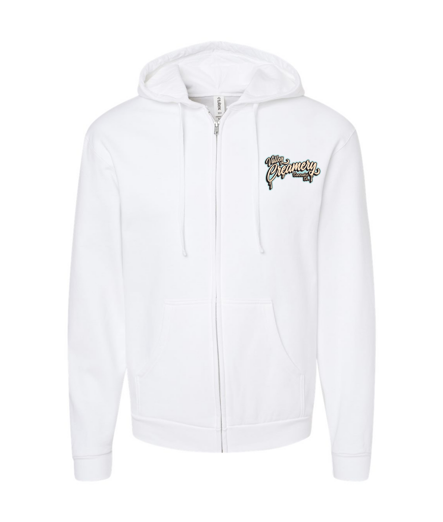 V-VCCCTOP - CREAMERY TRUCK - BLUE - White Zip Up Hoodie