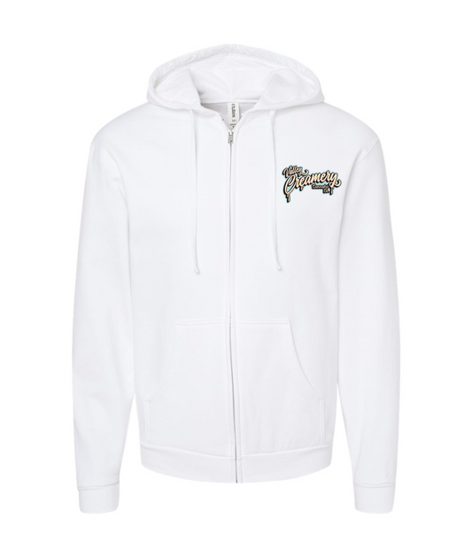 V-VCCCTOP - CREAMERY TRUCK - BLUE - White Zip Up Hoodie