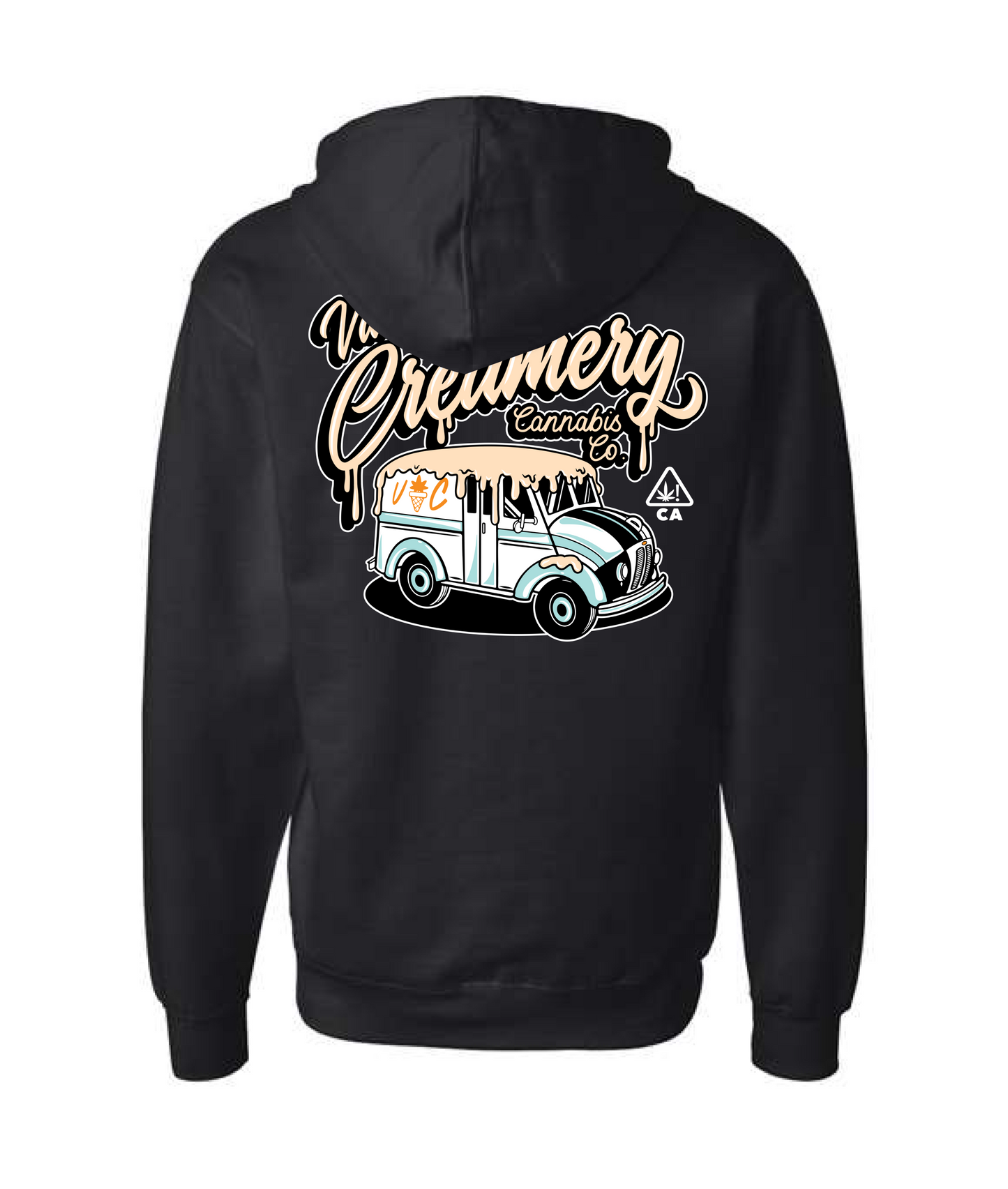 Valley Creamery Cannabis Co. - CREAMERY TRUCK - Black Zip Up Hoodie