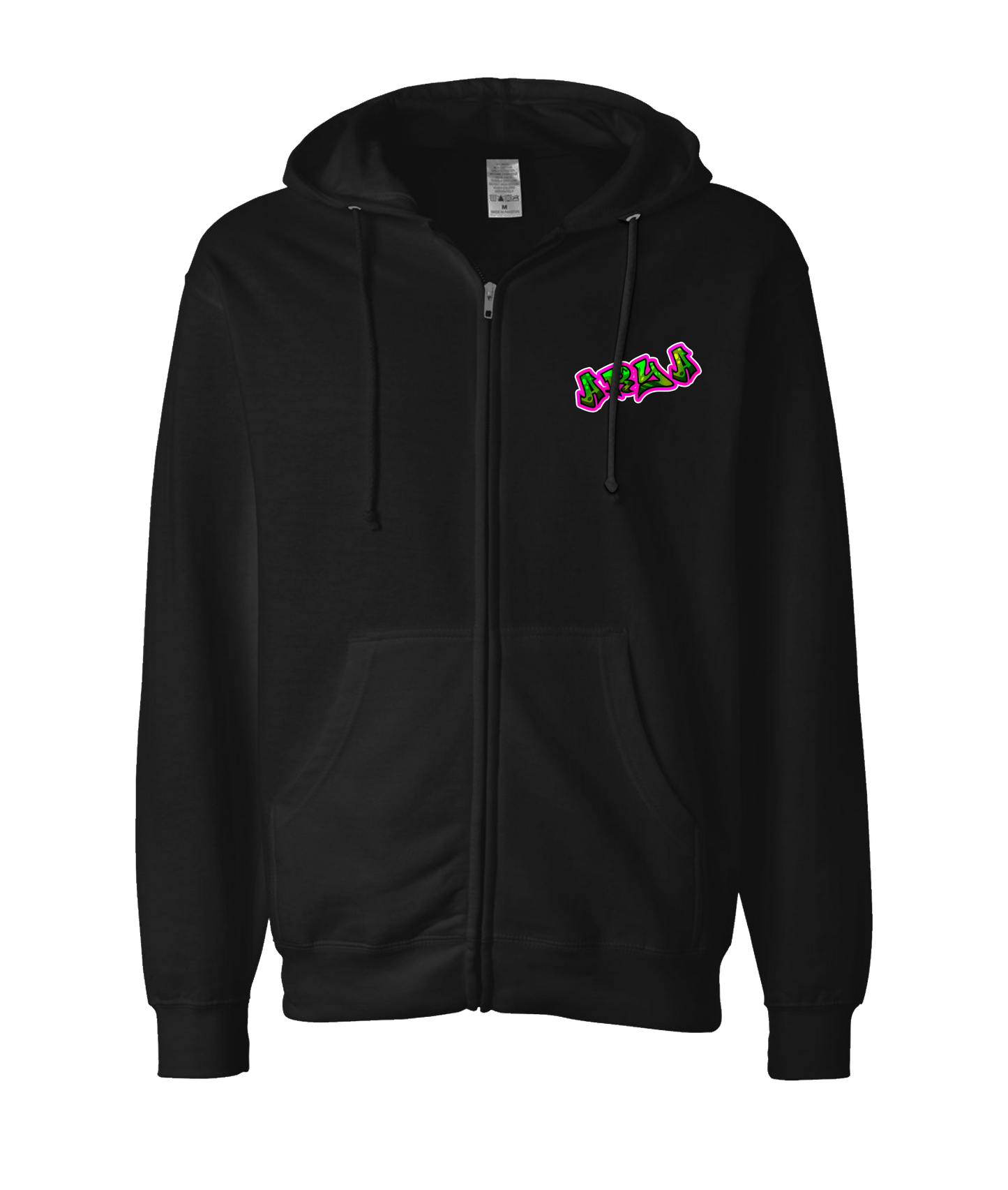 We Are Arya - Spray Paint - Black Zip Up Hoodie