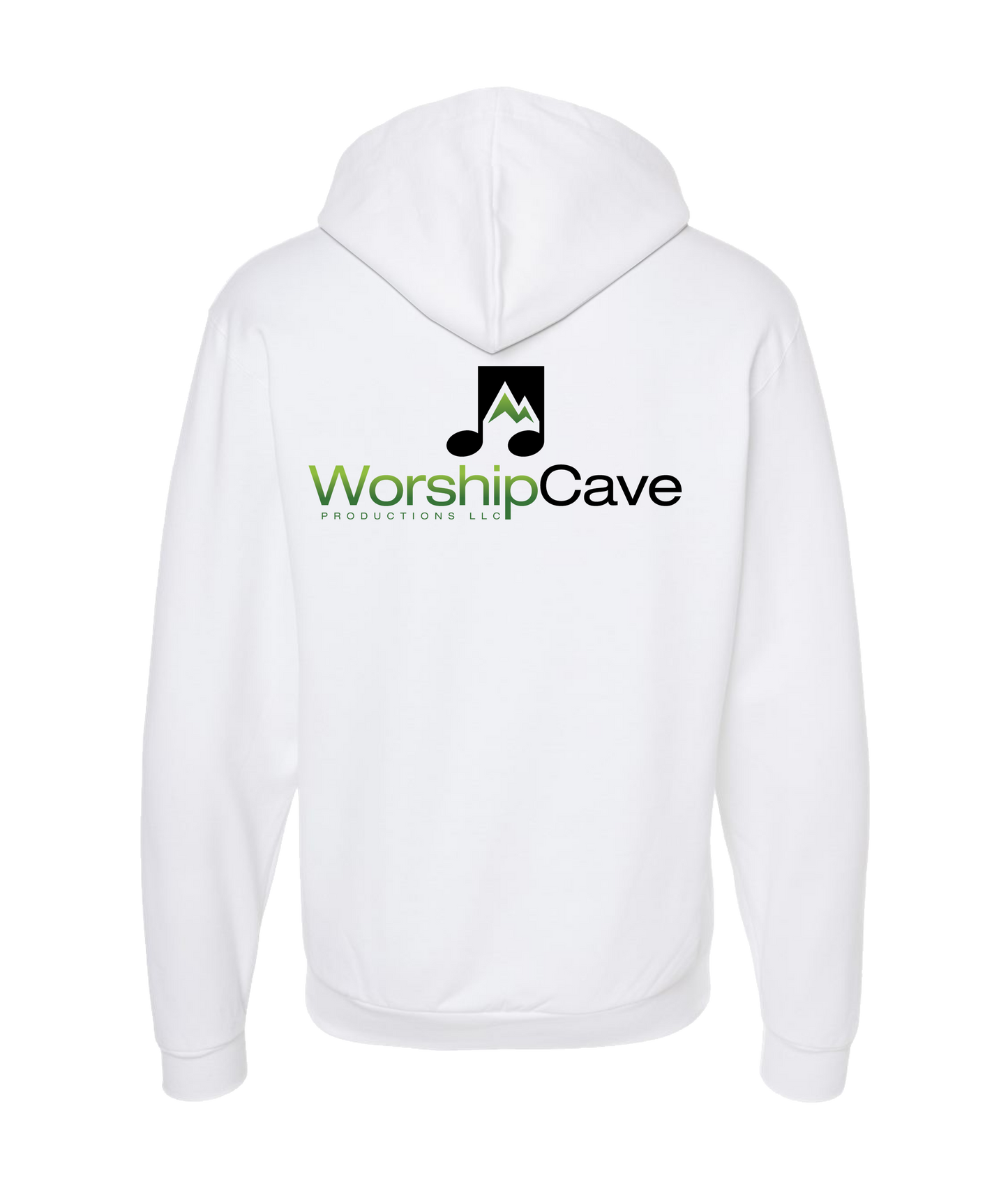 WorshipCave Productions LLC - Colored Logo - White Zip Up Hoodie