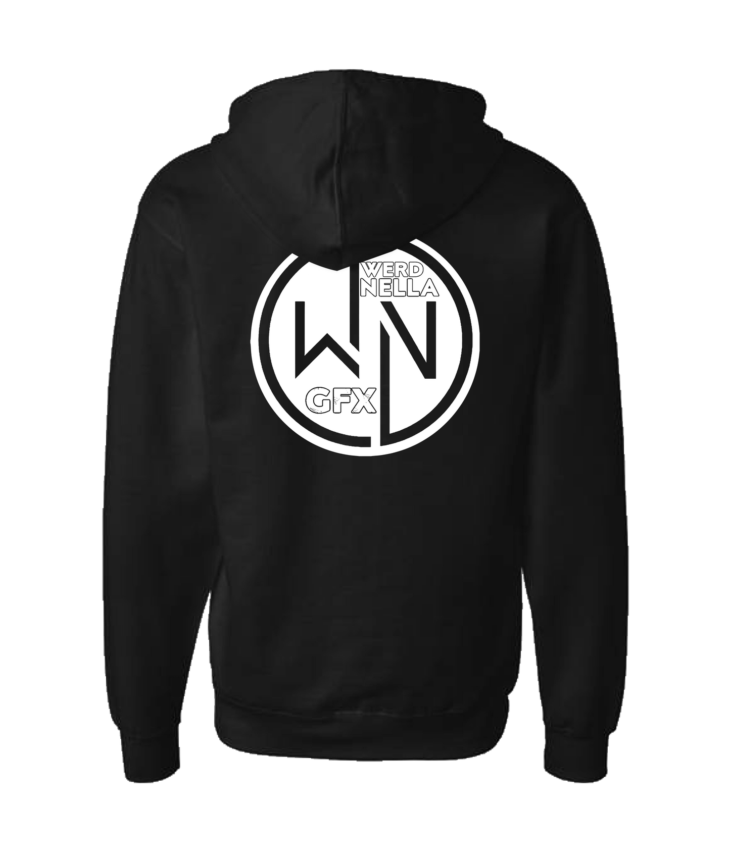 Werd Nella Graphics - WN GFX - Black Zip Up Hoodie