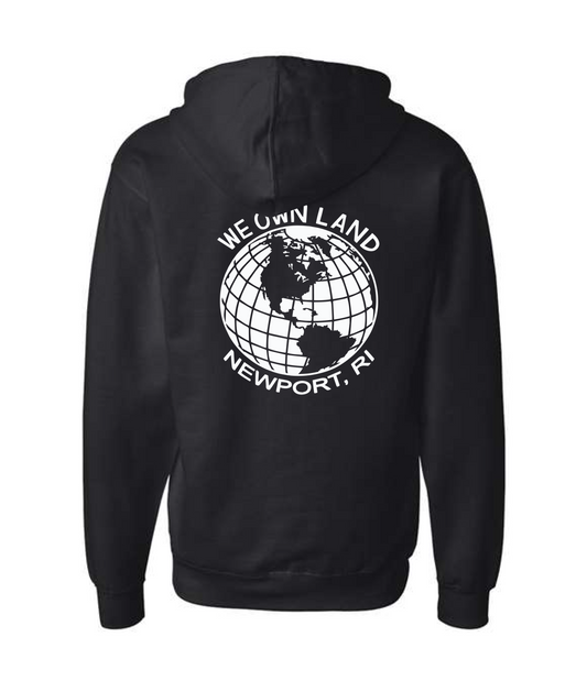 We Own Land- Globe - Black Zip Hoodie