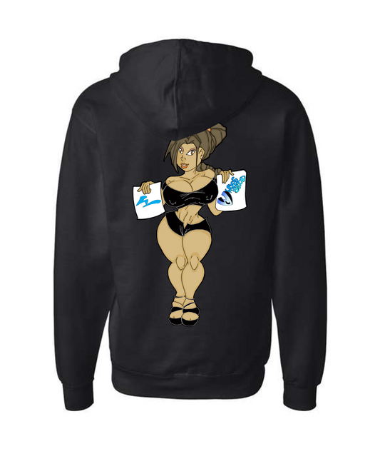 V-WSOMTOP - WWade Studio Sexy Babes - Black Zip Up Hoodie