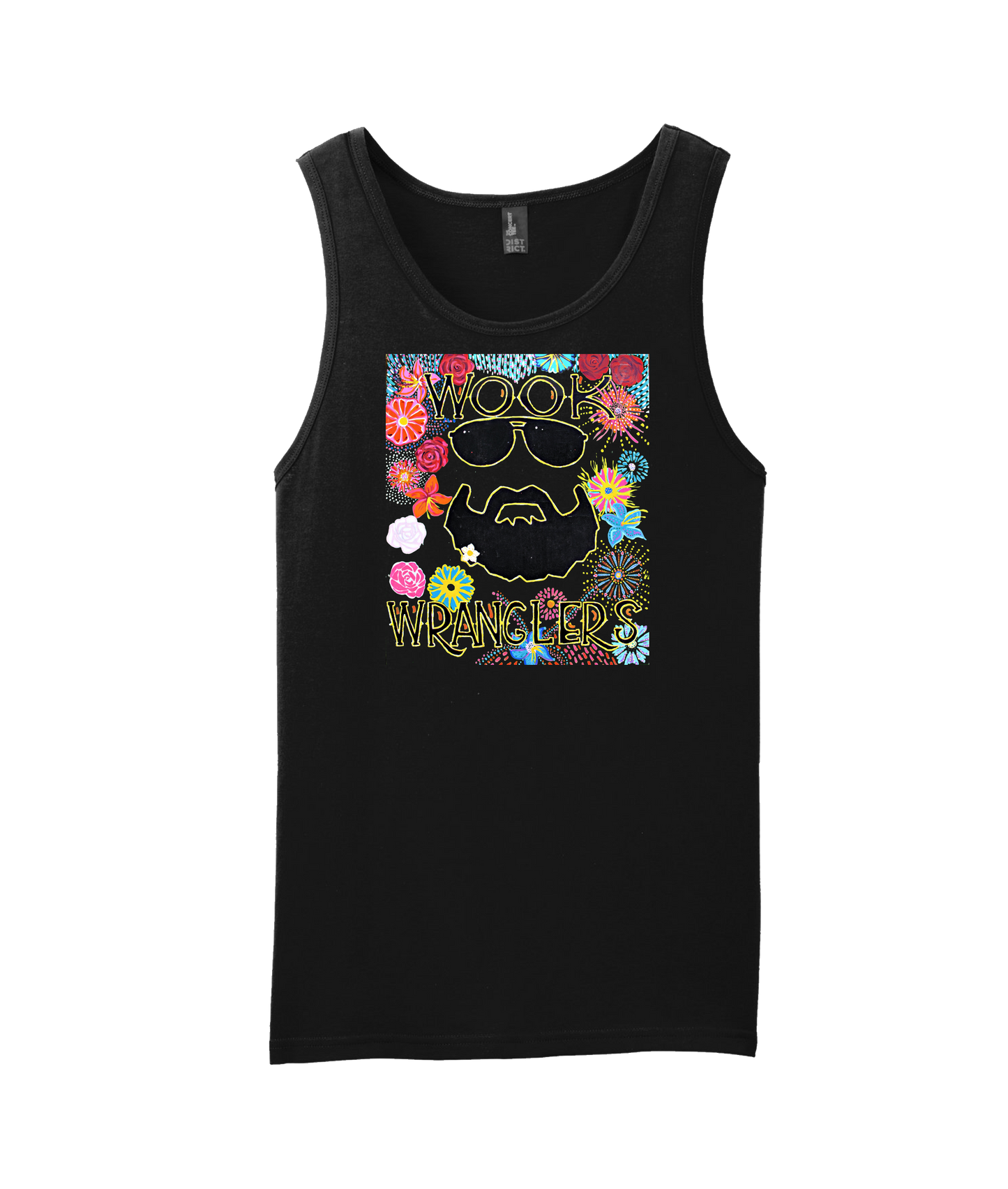 Wook Wranglers - Flowers - Black Tank Top