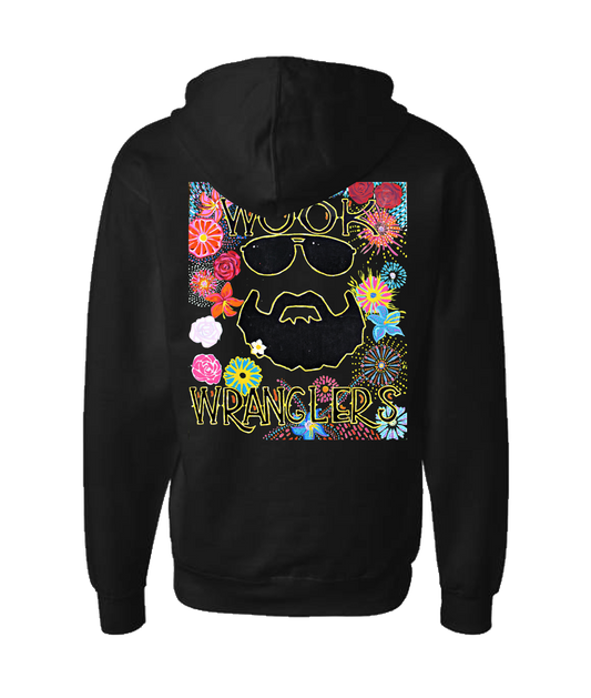 Wook Wranglers - Flowers - Black Zip Up Hoodie