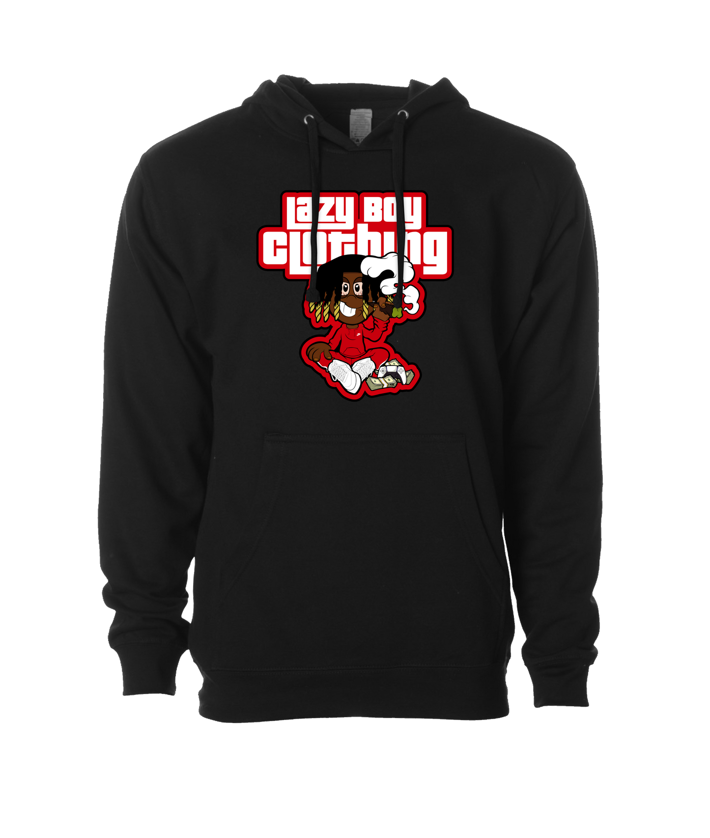 Ybspitbars - Lazy Boy Clothing Red - Black Hoodie