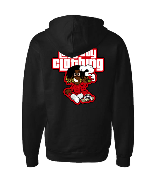 Ybspitbars - Lazy Boy Clothing Red - Black Zip Up Hoodie