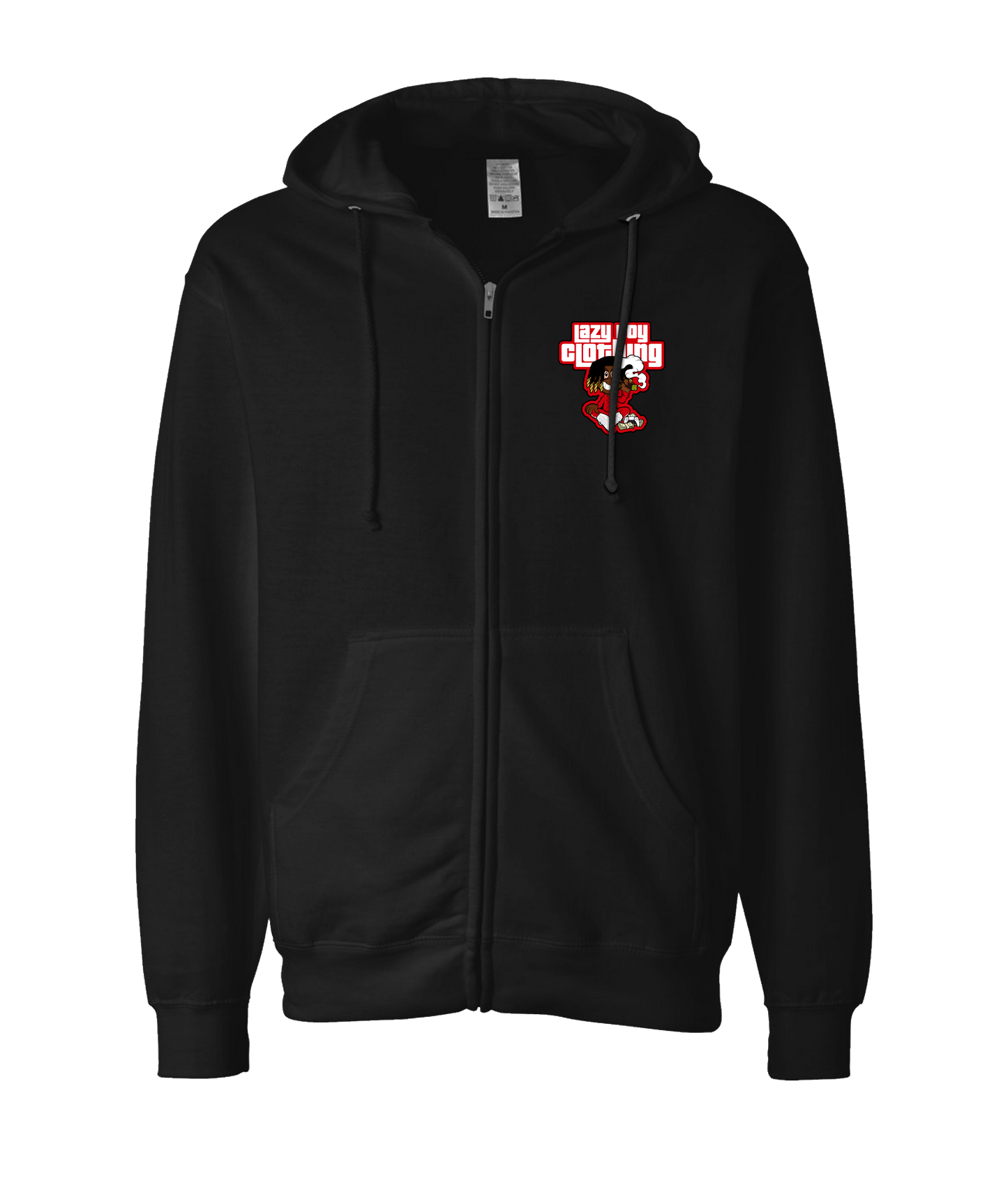 Ybspitbars - Lazy Boy Clothing Red - Black Zip Up Hoodie