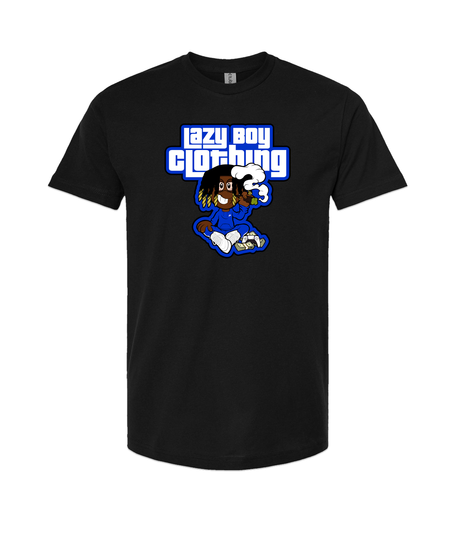 Ybspitbars - Lazy Boy Clothing Blue - Black T Shirt