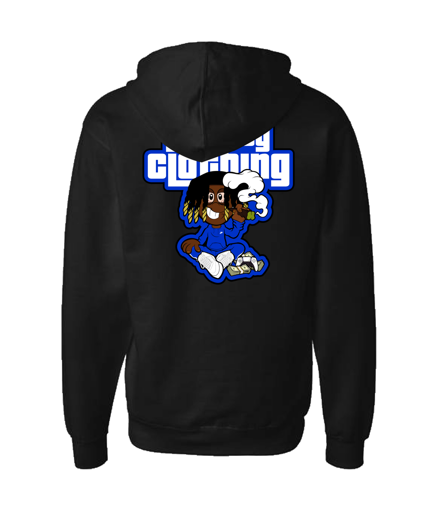 Ybspitbars - Lazy Boy Clothing Blue - Black Zip Up Hoodie
