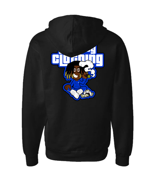 Ybspitbars - Lazy Boy Clothing Blue - Black Zip Up Hoodie