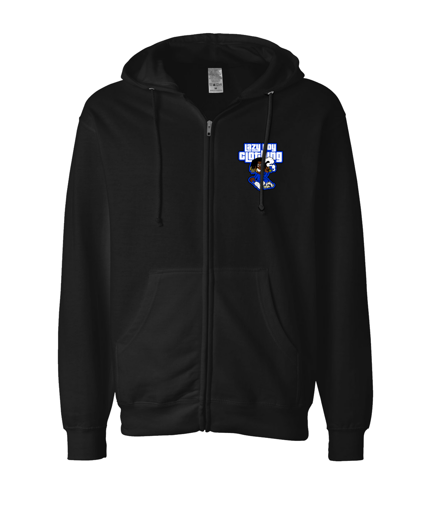 Ybspitbars - Lazy Boy Clothing Blue - Black Zip Up Hoodie
