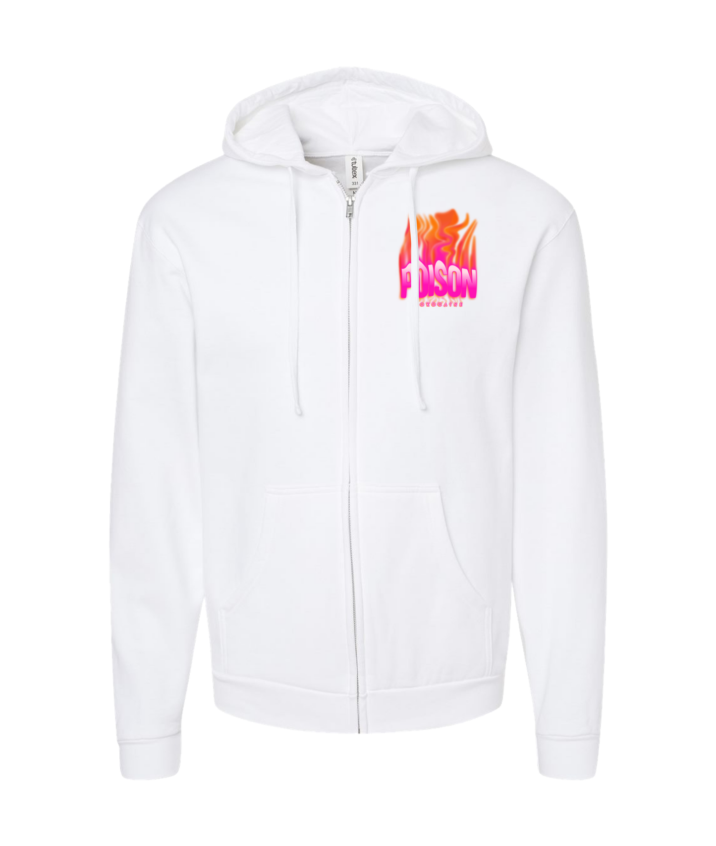 Yokocaine - POISON - White Zip Up Hoodie