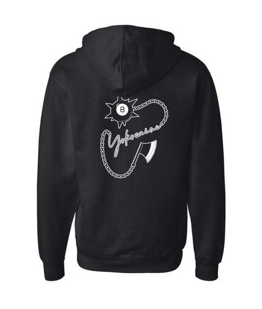 Yokocaine - 8 Ball Chain Axe - Black Zip Up Hoodie