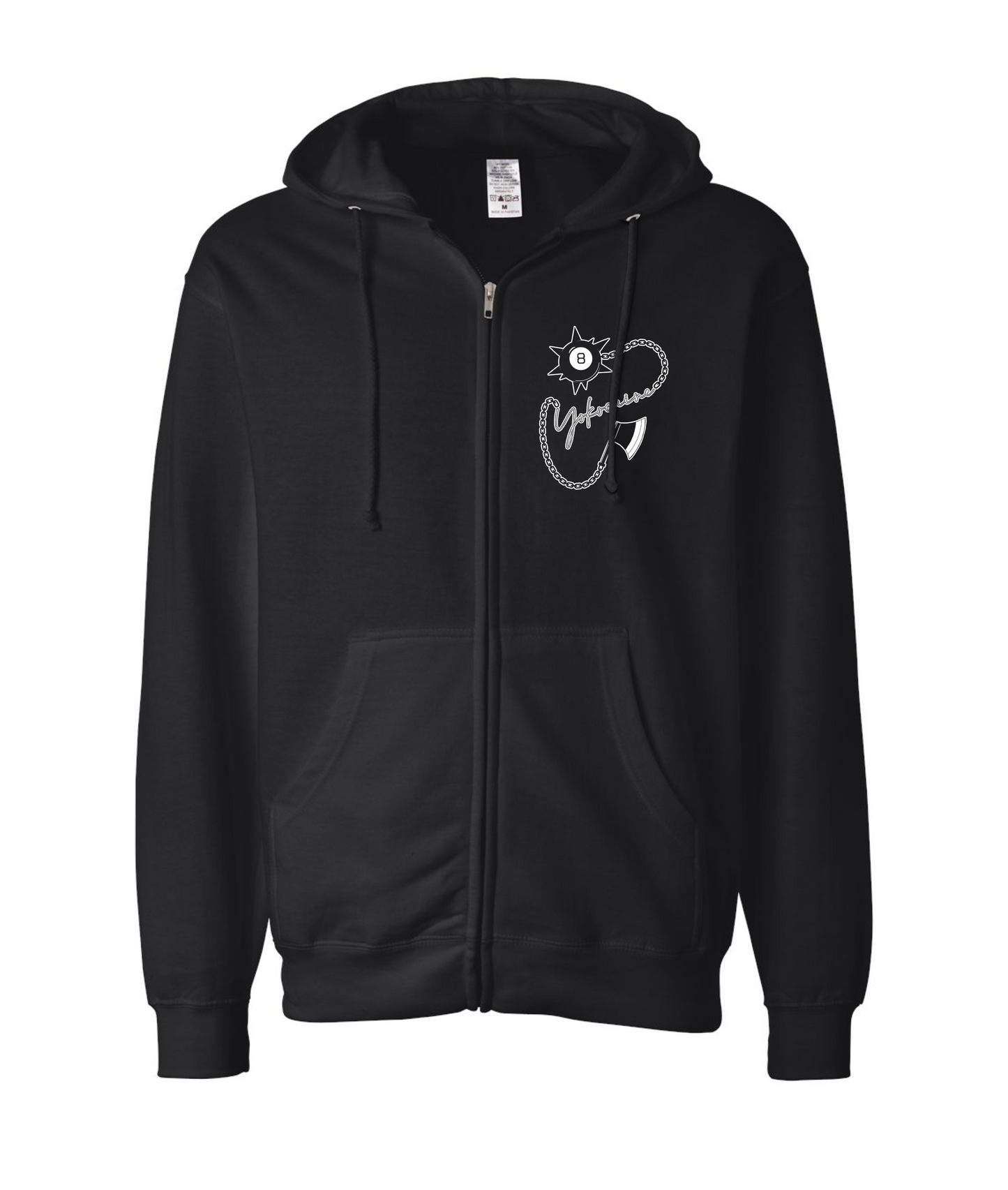 Yokocaine - 8 Ball Chain Axe - Black Zip Up Hoodie