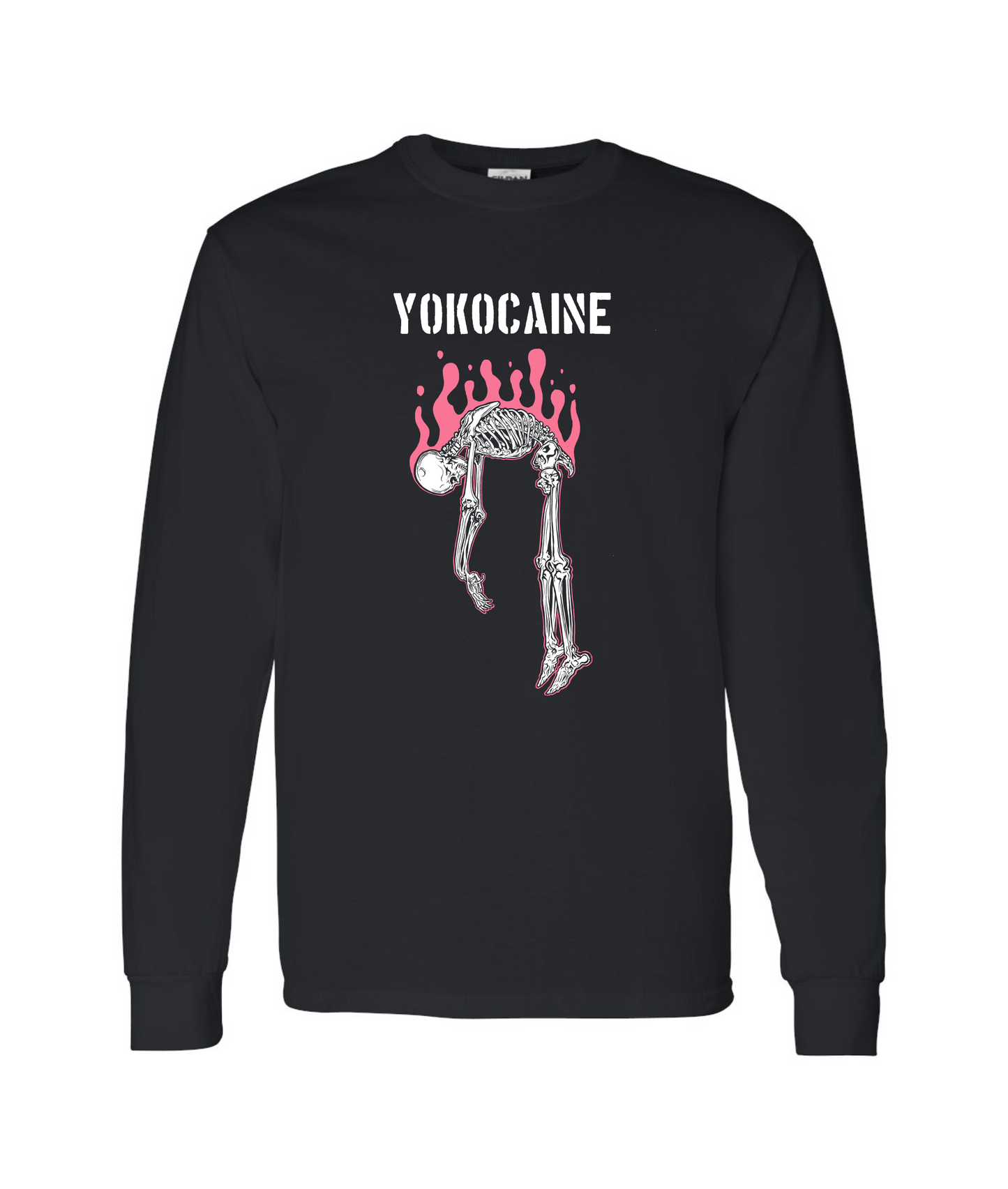 Yokocaine - Skeleton - Black Long Sleeve T
