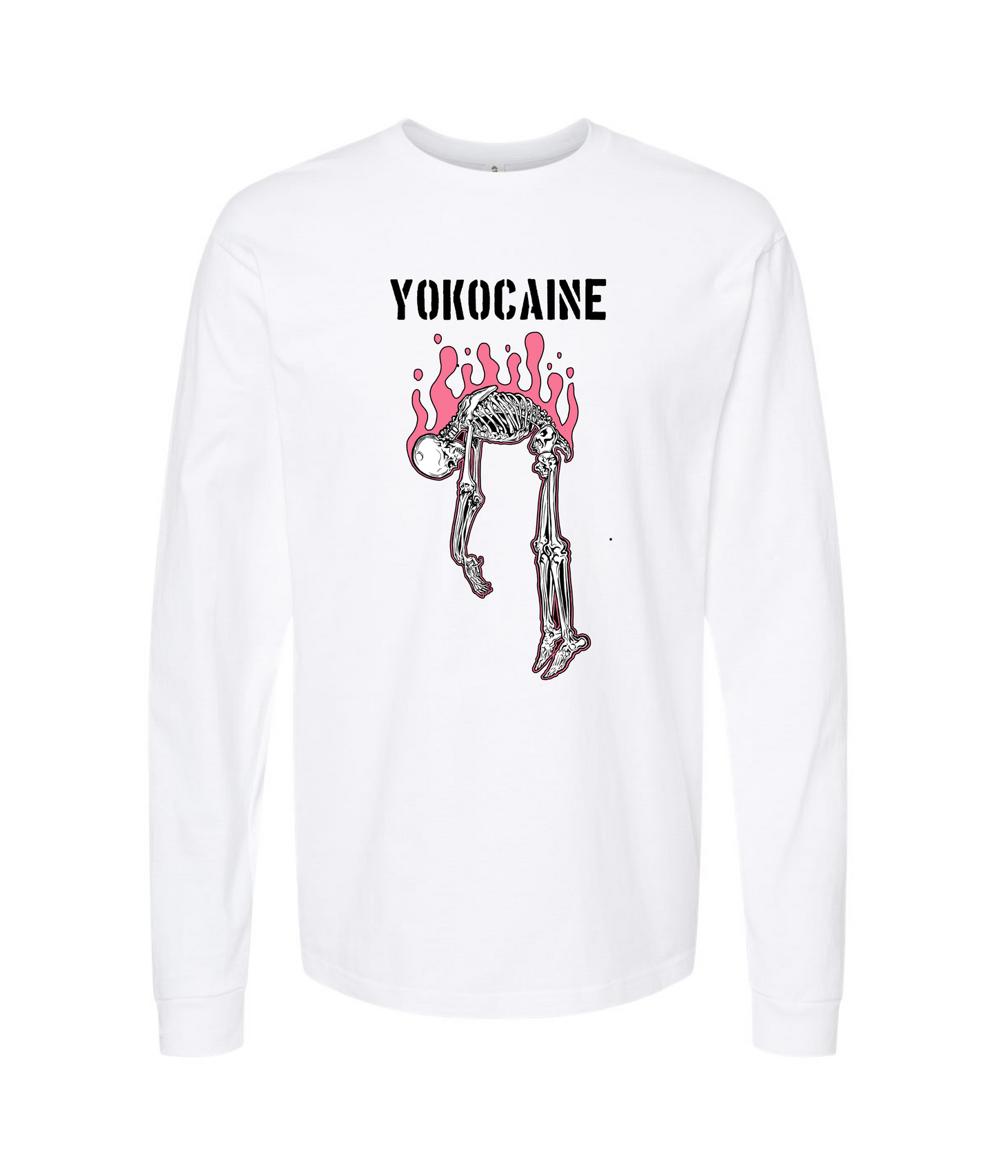 Yokocaine - Skeleton - White Long Sleeve T
