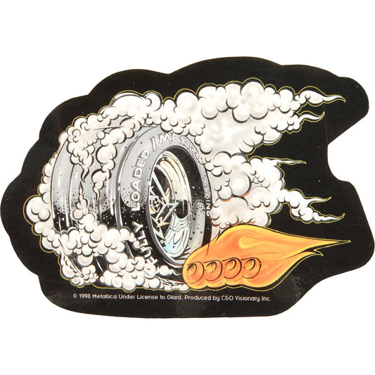 Smoking Tire With Flames (4" x 3") Sticker