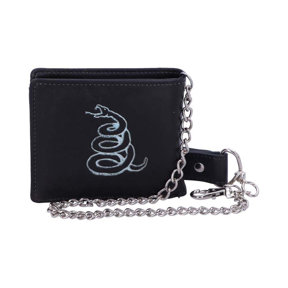 Black Album Wallet With Chain Tri-Fold Wallet