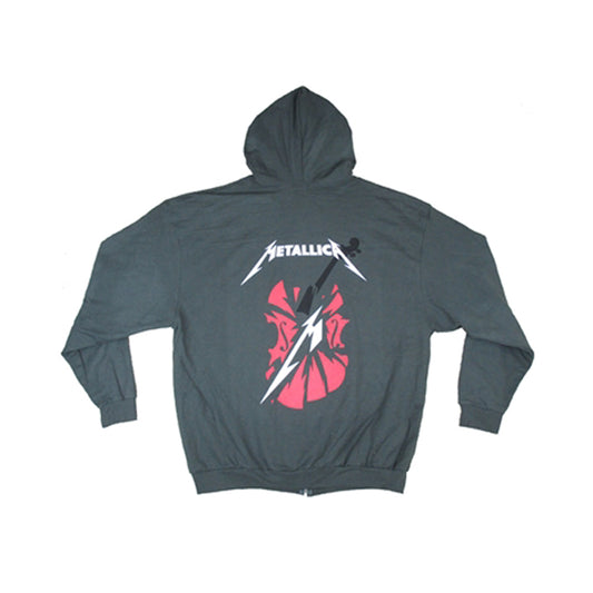 Guitar Image Zip Up Hooded Fleece Zippered Hooded Sweatshirt