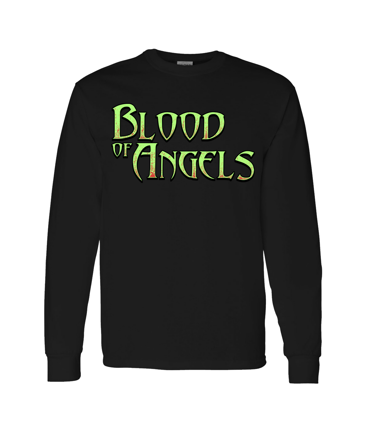 Blood of Angels Battle Gear - Blood Green - Black Long Sleeve T