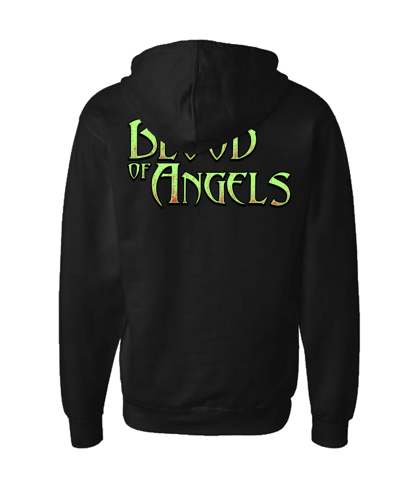 Blood of Angels Battle Gear - Blood Green - Black Zip Up Hoodie